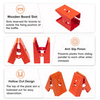 GJANSH 2Pcs Heavy Duty Sawhorse Brackets with Down Clamp – Adjustable Fast Fixed Clip for Woodworking, DIY Projects & Jobsite Cutting. Secure Connector for 2x4 Lumber.
