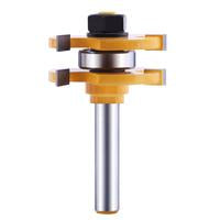 Tongue and Groove Router Bit Set (2 PCS) with 1/4 Inch Shank T Shape, Wood Milling Saw Cutter (Woodworking Tools for Home Improvement and DIY) Edging Veining Outdoorfun Fathersdaygift Blades [Sold 369 units]