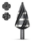 Four Spiral Flute Step Drill Bit, HSS Step Drill Bit 3/16-1-3/8 (3 Popular Sizes) Unibit Step Drill Bit, 1/4" Shank Step Bits for Aluminum, Wood, Plastic, Metal [Sold 637]