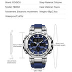 Casual Fashion Waterproof Durable Men's Dual Display Watch, Analog Quartz Movement, Round Face, Dial, Plastic Case, Quartz Wristwatch（1,000+ sold）