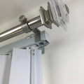 NoNo Bracket - No Drill Curtain Rod Bracket Attachment over Blinds Set of 3 (White) white curtains