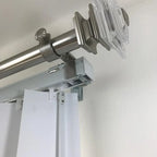 NoNo Bracket - No Drill Curtain Rod Bracket Attachment over Blinds Set of 3 (White) white curtains