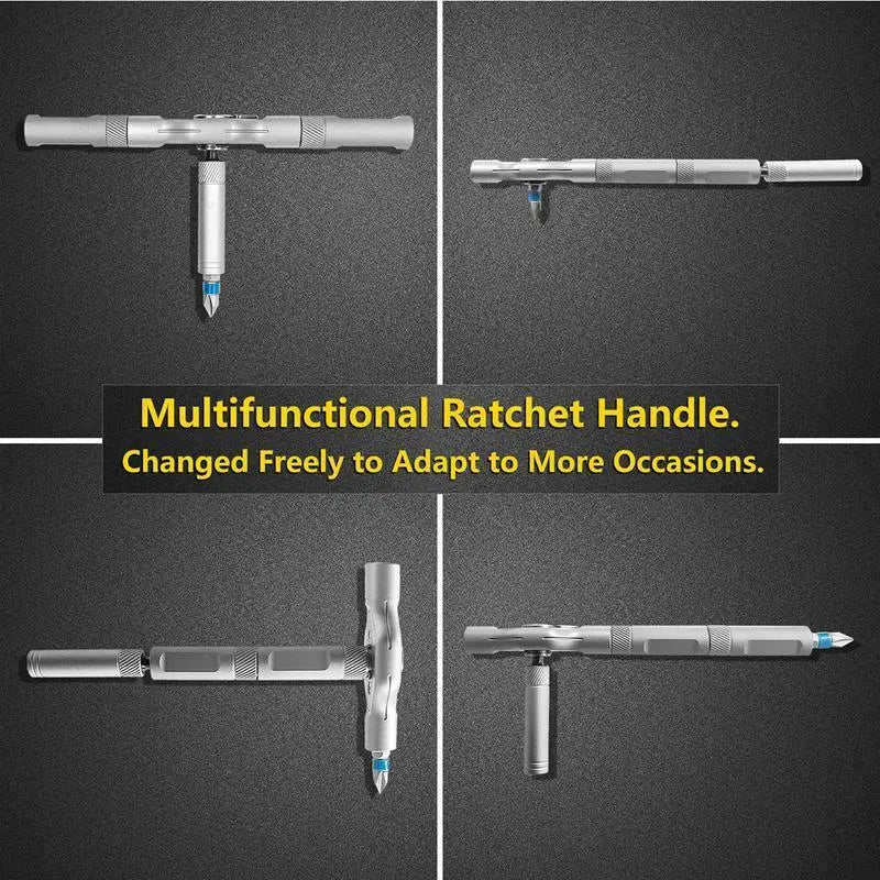 Ratchet Magnetic Screwdriver Set, S2 Steel Precision Screwdriver Set - Removable Self Assembly Screwdriver Kit for Furniture Assembly and Repair - Gift for DIYer [Sold 592 units]
