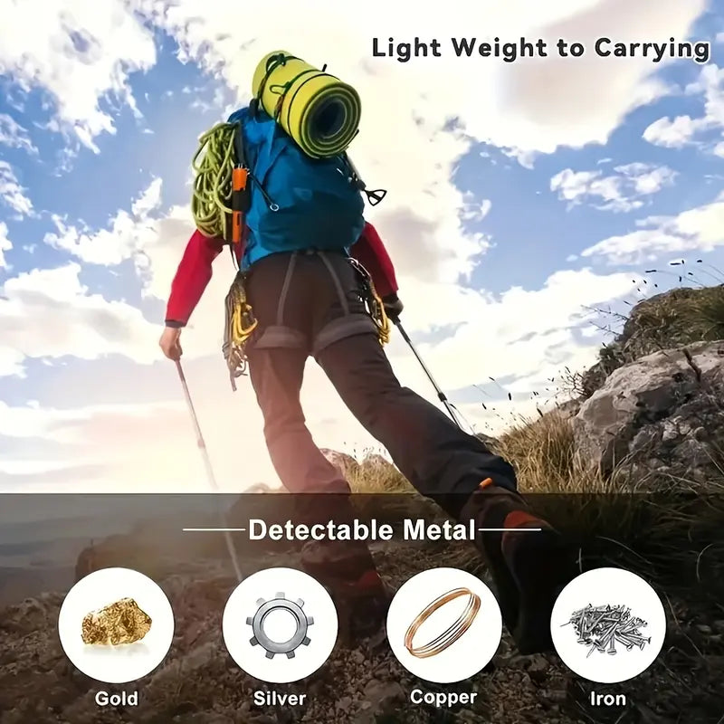 Handheld Metal Detector Pinpointer - 128° Metal Detect - Buzzer/Vibration Alerts - For Gold,Silver,Relics - 360° Detection - Durable Plastic Body - Metallic Finish - Battery-Powered (Excl.) - Ergonomic Design - Tools and Gadgets,Physics Gadgets Tools, Tre