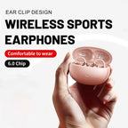 Open ear clip headphones, wireless Bluetooth 6.0 headphones, built-in microphone and ear hook, comfortable to wear, high fidelity sound quality for sports and fitness.