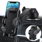 Car Phone Holder - Universal Secure Cellphone Holder Stand with Suction Cup, Windshield & Vent Attachments, Vehicle Mount Phone Accessories for iPhone, Samsung, Google & All Smartphones  [Sold 1000+ units]