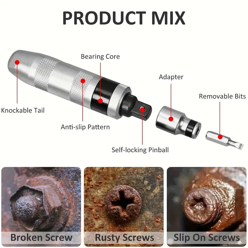 Precision Screwdriver Multi-functional Impact Drill Bit Set & 13pcs/set Durable Tool Set for Repair & Disassembly & Multi-function Screw Extractor Remover & Ratchet Screwdriver