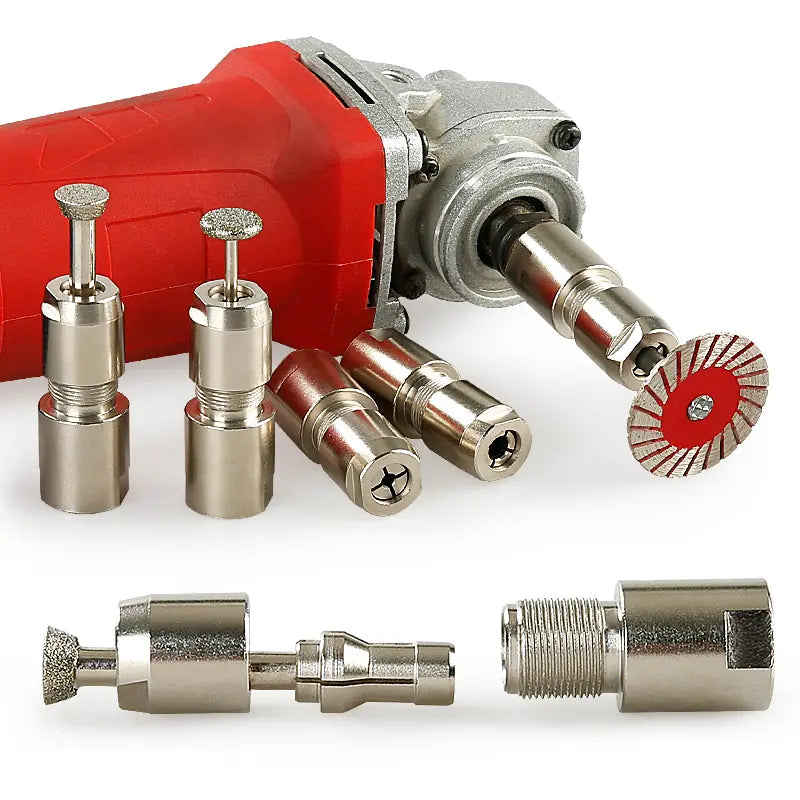 Angle Grinder to Straight Grinder Conversion Kit - 5/8"-11 Threaded Fit Adapter, 2 Types of Collets (3MM/6MM, 1/8"/1/4"), for Grinding, Cutting, Polishing, Compatible with Standard Power Tools Hardware  [Sold 1000+ units]