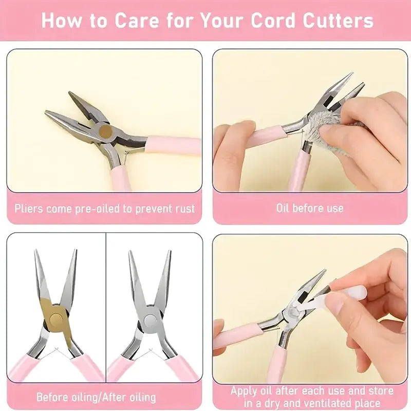 3-Piece Jewelry Pliers Set, Needle Nose, Round Nose & Wire Cutter Tools for Jewelry Making, Repair & Crafts