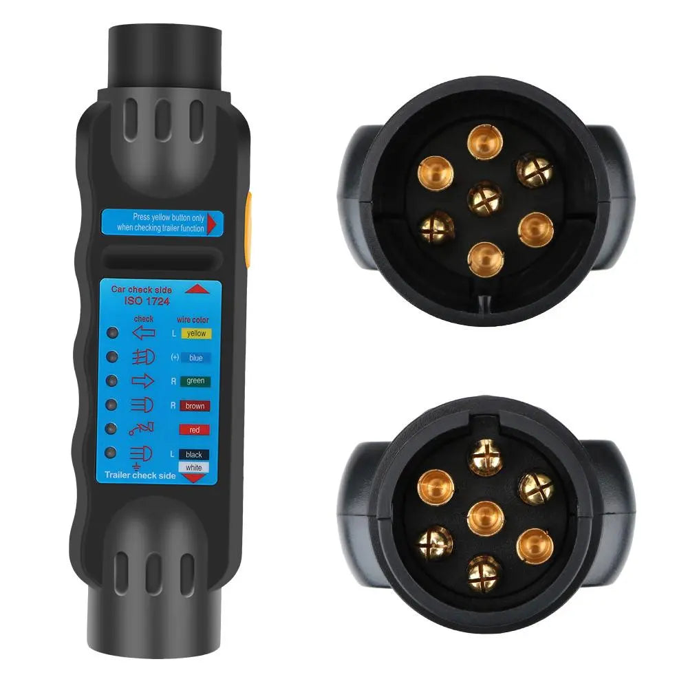 12V 7 Pin Car Towing Light Tester, Caravan Towing Tow Bar Light Wiring Tester, Trailer Tester Plug Socket Automotive Diagnostic Tools