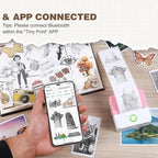 Mini Sticker Printer, Portable Inkless Sticker Maker, Pocket Photo Printer, Thermal Printer Label Maker with 5rolls Paper, Portable Handheld Printer, for Pictures, Photos, Journals, DIY, Label Printing, Compatible With IOS&Android