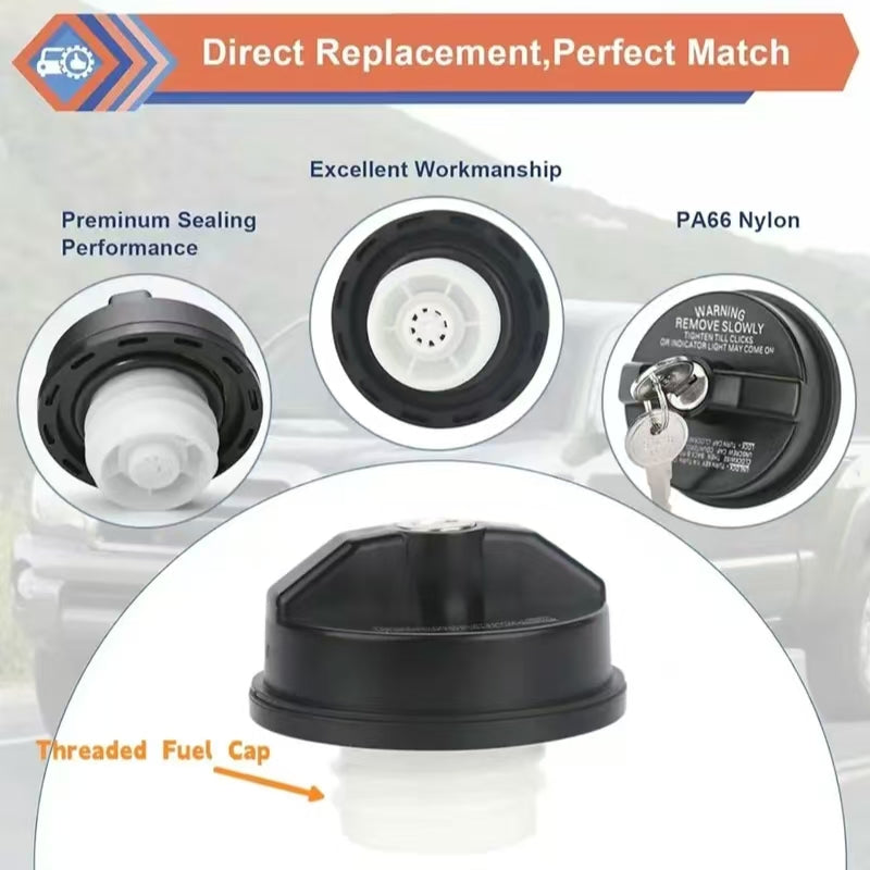Locking Gas Cap, Lock Fuel Cap Replace 12495845 Compatible with Chevy, GMC, Toyota, Honda, Nissan, Subaru, Acura, Buick, Cadillac, Infiniti, Isuzu, Mitsubishi, Scion, Suzuki, Pontiac（1,000+ sold）