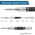 2Pcs Heavy Duty Automatic Center Punch, 5'' Premium Steel Spring Loaded Center Hole Punch, Adjustable Spring Impact Center Marker Scriber Tool for Metal, Plastics, Wood, Glass, Tools For Mechanics, One-Handed, Quick Marks [Sold 553 units]