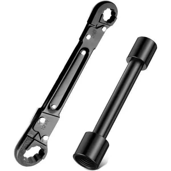 Professional Alloy Steel Plumbing Toolset - 1.2lb Dual Kwik Tite, Angle Stop, Adjustable Wrenches for Confined Spaces, Fits 1/2"-1" Angle Stops & Supply Nut Installation   [Sold 628 units]