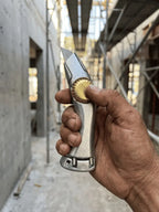 Professional Hook & Straight Blade Utility Knife - Heavy-Duty Aluminium Metal Multi-Use Knife for Adults with Holster, Precision Edge for Roofing, Trim Underlayment, Trim Tar Paper Fast Cutting, Multi Use Knives