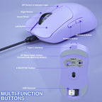 AULA SC580X Wireless Gaming Mouse, Tri-Mode 2.4G/BT5.0/USB-C, 10000 DPI Rechargeable Wireless Mouse with 6 Programmable Buttons, Ergonomic Computer Mouse for Laptop/PC/Mac/Tablet, Lightweight High Polling Rate Mouse