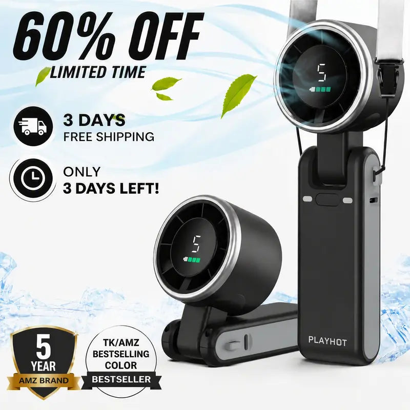 PLAYHOT Turbo Jet Multifunctional Cooling Handheld Portable Fan - 4000mAh Long-Lasting, Pocket-Sized, Energy-Saving 2026 Tools and Gadgets, 5V Rated for Steady Power, Outdoor/Cool Gadgets, In-Car Gifts for Live Show Goers