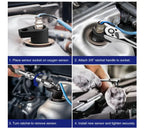 7/8 in (22mm), Premium Removal Tool with Thread Chasers & Offset Wrenches, Heavy-Duty Automotive Kit for Easy Installation & Repair, O2 Oxygen Sensor Socket Set, 3/8 in Drive, Car Tools, Tools For Mechanics
