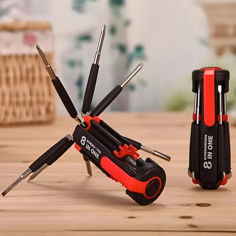 【Summerwins】JOYTUTUS 8-in-1 Multi-Tool Screwdriver Kit with Worklight & Flashlight, Portable Professional Tool for Home & Car, Multi-Tool Screwdriver Sets