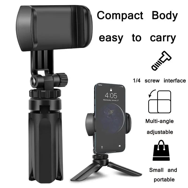 Portable Mini Compact Desktop Tripod Bracket, Multi-Angle Adjustable Smartphone Cellphone Mobile Live-Streaming Phone Holder, Selfie Stand & Adjustable Mount, Multifunctional Phone Stand, Phone Accessory for Home & Office, Travel Gadgets
