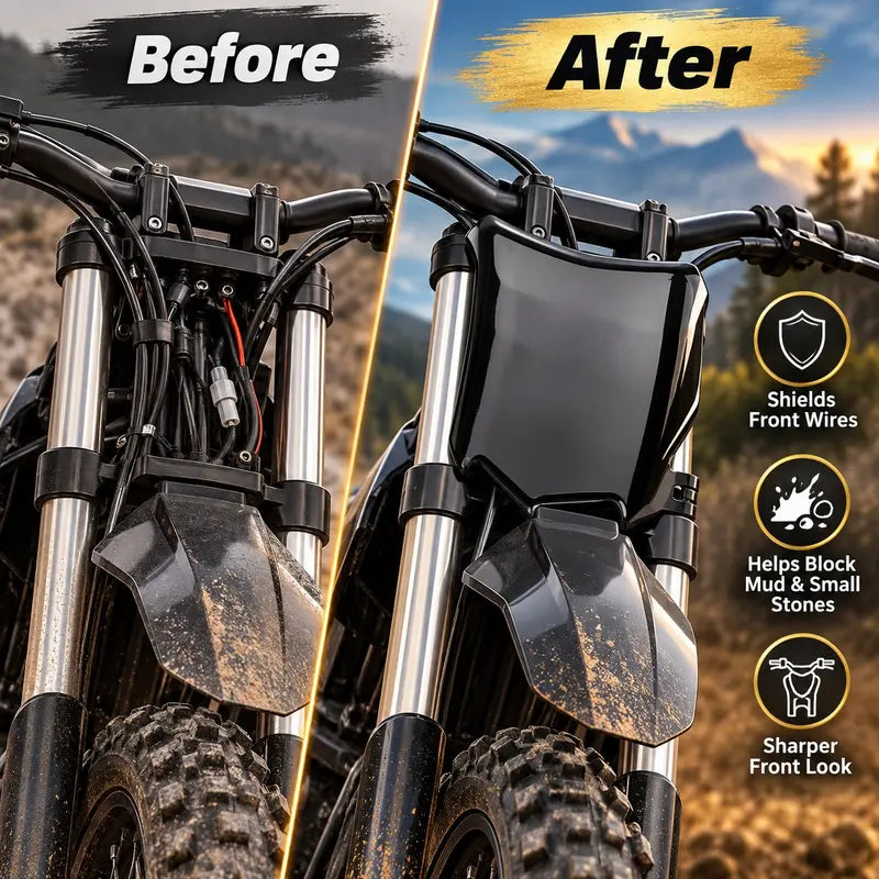 Front Number Plate Holder for E Bike - Thick PP Plastic License Plate with Zip Ties, Universal for Surron Light Bee S/X, Talaria Sting MX3 MX4, Yozma IN10, Ridstar Q20, Super73 E-Ride Pro   [Sold 1000+ units]