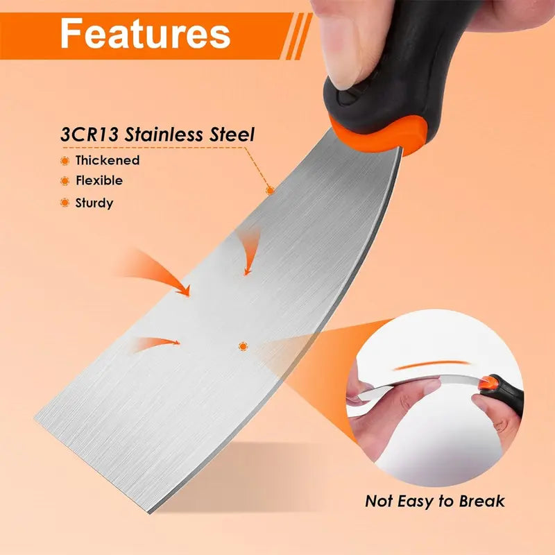 14Pcs Stainless Steel Drywall Tool Set with 9 Putty Knives 4 Paint Brushes & 1 Architectural sand table model  Improvement Repair & Painting