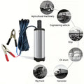 Portable Submersible Fuel Transfer Pump, DC 12V, Lightweight Small Size, Easy to Install, 3m Wire, Suitable for Water, Coal Oil, Kerosene