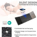 Portable Mini Foldable Bluetooth-compatible Wireless Keyboard with Mouse Touchpad, Ideal for Laptops, Phones & Computers, Compact Design, Folding Wireless Keyboard