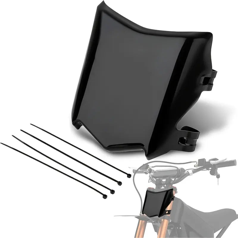 Front Number Plate Holder for E Bike - Thick PP Plastic License Plate with Zip Ties, Universal for Surron Light Bee S/X, Talaria Sting MX3 MX4, Yozma IN10, Ridstar Q20, Super73 E-Ride Pro   [Sold 1000+ units]