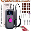 Wireless Electric Nail Drill File, Professional Manicure Tool, Multiple Grinding Heads, LED Display, 32 Speed Settings, Portable Gift