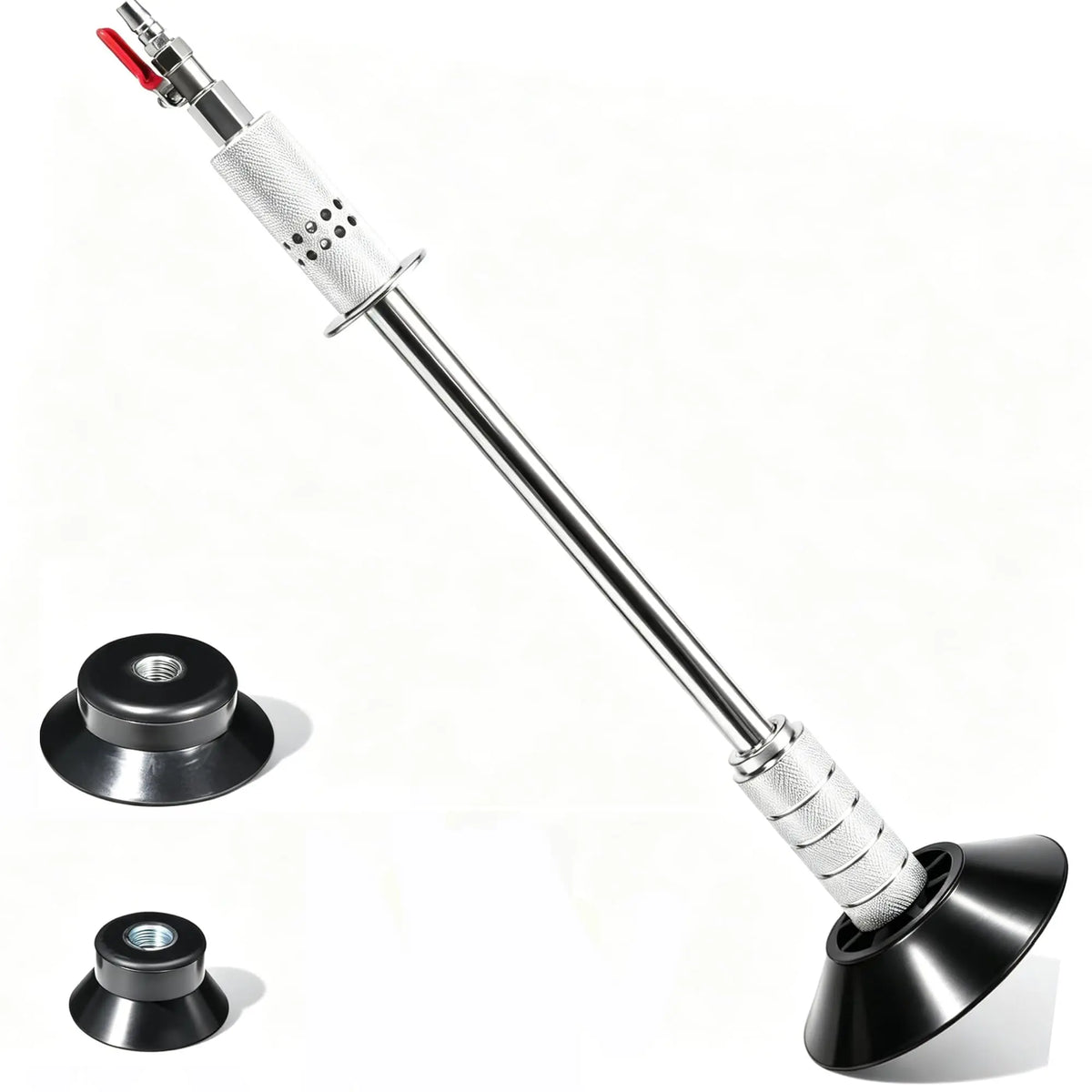 Pneumatic Car Body Repair Dent Puller Kit Set - Multiple Suction Cups (3.2in, 4.7in, 6.1in), 23.2in Length Auto Repair Tool, toolupgrade [Sold 275 units]