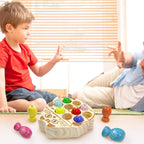 Wooden Magnetic Fish & Frogs Fishing Game for Toddlers 1-3, Montessori Sensory Activity Board, Fine Motor Skills Playful Board Games, Screen-Free Kids Toys, Mother's Day Gift Ideas for Kids   [Sold 802 units]