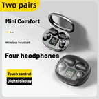 MSHUKCOE Wireless Bluetooth Headphones，Tiny Size Invisible Earbuds，Waterproof Headsets，With Mic，Sleep and Sports Earphones Set, 2 Pairs, Mini and Short Handle Design，for Work Sport Sleeping summerwins
