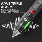 FY18S CAT III 12V-1000V Dual Range Voltage Tester/NCVT, High Sensitivity, Triple Alarm,Flashlight,Temp/Circuit/Outlet Live-Neutral Detection, Ideal for Home DIY, Repairs, Inspection, Electrician & Industrial/Commercial Quick Testing.