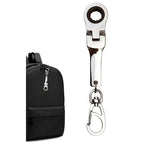 Fashion 10mm Socket Ratchet Wrench Keychain - Mini Metal Alloy 180° Flex Head Functional Spanner, Real Working Keychain, Miniature Tools Spanners & Wrenches, Tool Lovers Must Have (Neo Chrome Silver) Gift For 72-Tooth Mechanics（1,000+ sold）