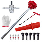 14-Piece Set Quick Change Tire Valve Tool Kit,Tire Valve Stem Core Quickly Replacement Tool Kit,Perfect Tool for Replacing Leaky Valves in Cars,ATVs,Trucks,Motorcycles, etc.with 5 TR413 Valve,4-Way Valve Tool  [Sold 1000+ units]