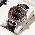 Men's Fashion Round Russian Roulette 12 Zodiac Theme Interactive Quartz Watch, Analog Display, Waterproof Design for Parties and Daily Wear （1,000+ sold）