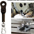 Fashion 10mm Socket Ratchet Wrench Keychain - Mini Metal Alloy 180° Flex Head Functional Spanner, Real Working Keychain, Miniature Tools Spanners & Wrenches, Tool Lovers Must Have (Neo Chrome Black) Gift For 72-Tooth Mechanics（1,000+ sold）
