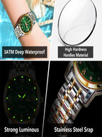 Women's Rhinestone Decor Round Dial Watch, Quartz Wristwatch, Fashionable Watches, 30M Waterproof Luminous Watch with Date Display Function, All-match Gift with Box, Analog Watch [Sold 638 units]