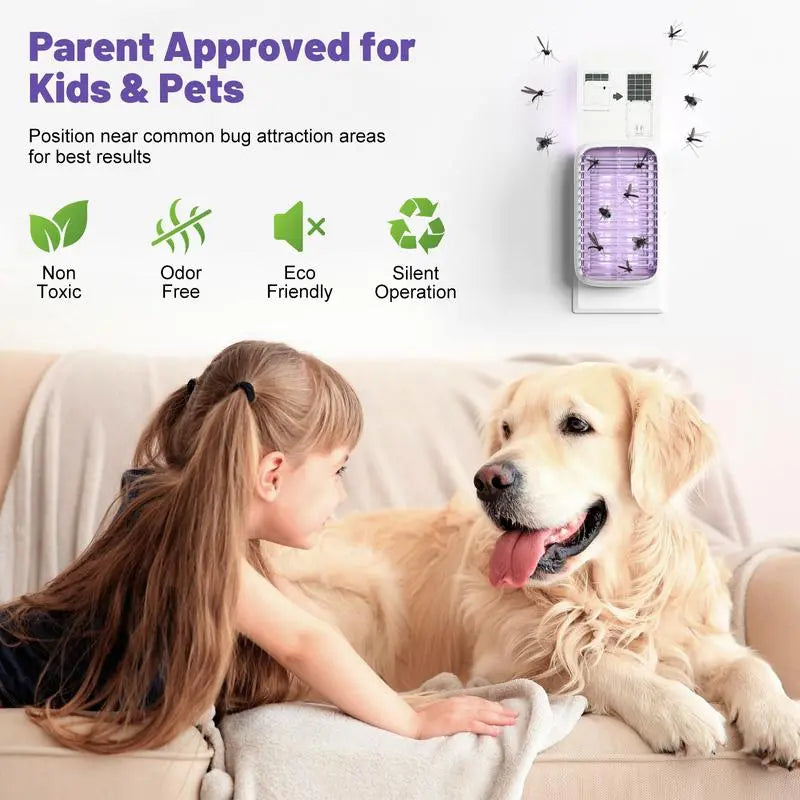 Household UV Mosquito Killer Lamp Plug-in Electric Shock Sticky Trap Dual Action Design Safe Chemical-Free Indoor Outdoor Use summerwins