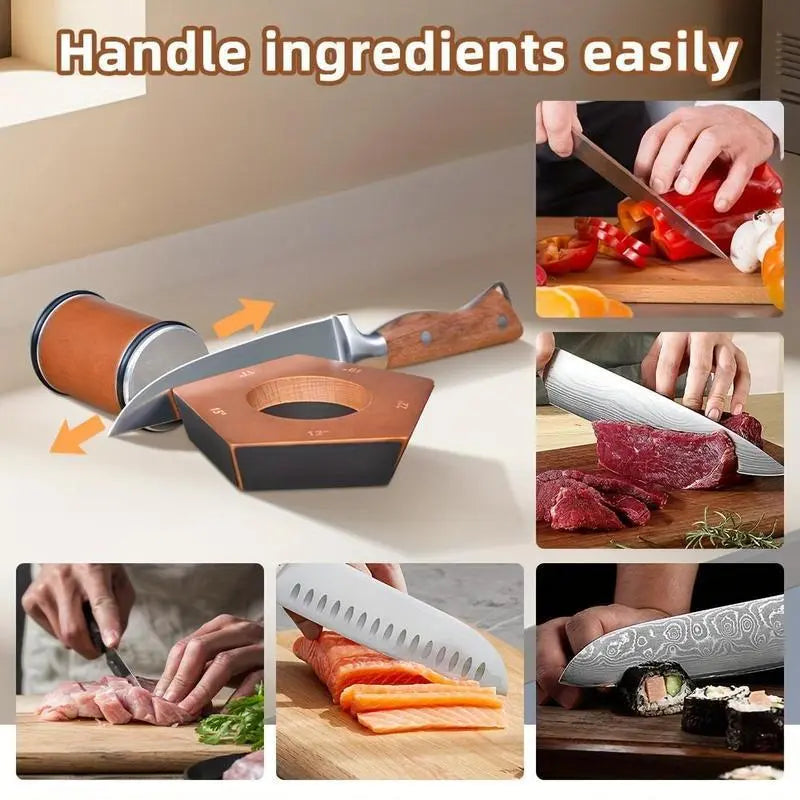 Professional Rolling Knife Sharpener Kit - 15/20 Degree Magnetic Diamond Tool, Portable Home Sharpening Accessory for Kitchen & Pocket Knives, Ideal Father's Day Gift for Dad, [Sold 412 units]