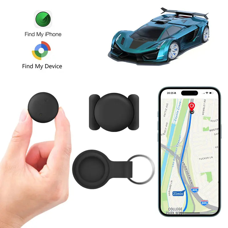 GPS Tracker for Car,Mini Trackers Device with Weatherproof Magnetic Case-No Monthly Fee-Best Hidden GPS Trackers,Anti-lost Device,Works with Apple