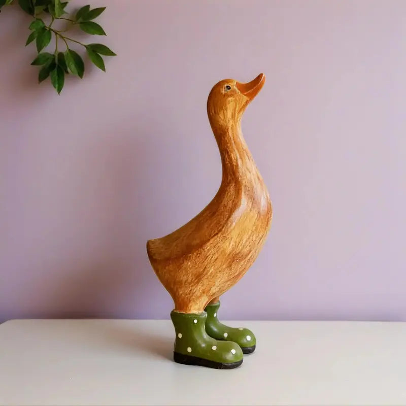 Resin Goose Statue Figurine, Cute Resin Figurine, Home Decor Statue, Animal Figurines, Indoor & Outdoor Farmhouse Decor, Desktop Ornament for Living Room, Desk, Garden [Sold 678 units]