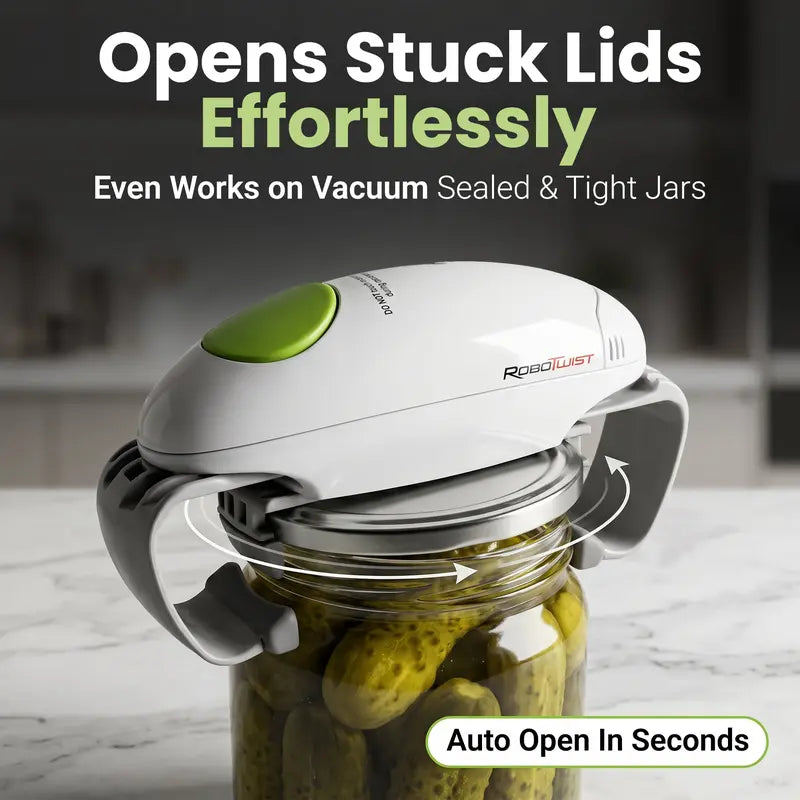 RoboTwist Automatic Jar Opener, Deluxe Accessibility Model with Enhanced Torque, Hands-Free Electric Opener for All Jar Sizes – Ideal for Limited Grip Strength and Easy for Anyone to Use