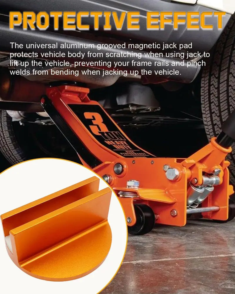 Universal Aluminum Grooved Magnetic Jack Pad, Jacking Puck Pinch Weld Frame Rail Adapter, Oil Change Mush Haves, Change Tire Repair Tires Oil Must Have, for Car SUV Truck Pickup Sedan MPV Wagon, dealsforyoudays