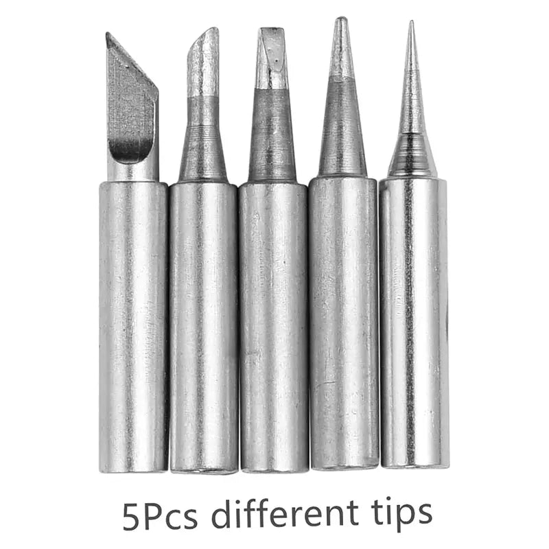 Adjustable Temperature Electric Soldering Iron Set, 110V 60W, 200–450°C, Includes 5 Tips, Stand and Cleaning Sponge