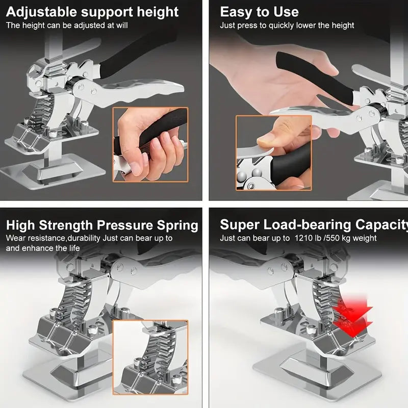 Labor-Saving Arm Jack, Heavy Duty 1 Count Cabinet Board Lifter & Tile Height Adjuster, Hand-Lifting Tool for Door Panels & Drywall Lifting