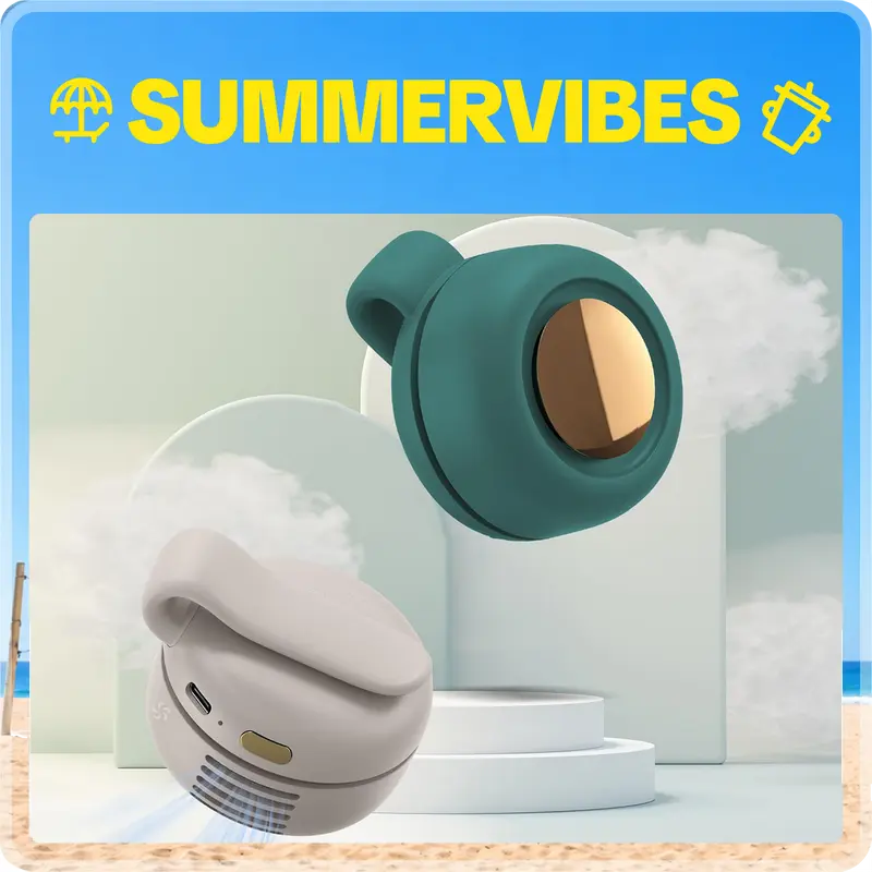 Summervibes Portable Silent Mini Bladeless Electric Fan with Rotating Body and Three-speed Adjustable Silent Cooling, Clip-on Fan, Waist-mounted Fan, Suitable for Outdoor Travel and Office Use, Summer Gift