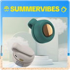 Summervibes Portable Silent Mini Bladeless Electric Fan with Rotating Body and Three-speed Adjustable Silent Cooling, Clip-on Fan, Waist-mounted Fan, Suitable for Outdoor Travel and Office Use, Summer Gift