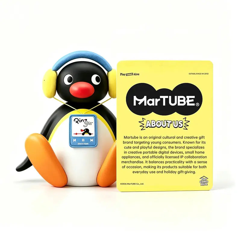 Pingu Bobble Head Bluetooth Speaker - Chargeable Multifunctional Desktop Speaker, Wireless Party Audio, Cute Kawaii Penguin Desk Decor, Whimsical Quirky Gifts for Women, USB-C Charging Retro Mini Device（1,000+ sold）